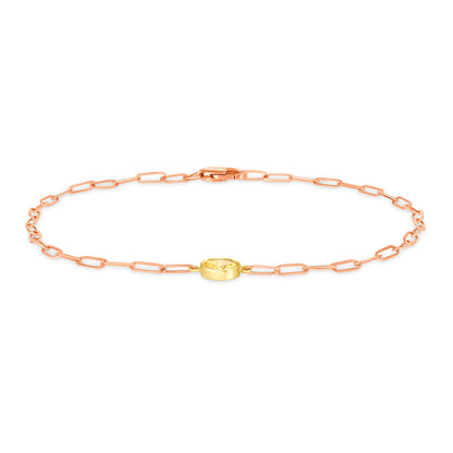 Oval Cut Fancy Yellow Diamond Chain Link Bracelet