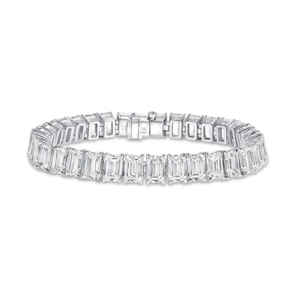 29.5CT Emerald Cut Diamond Tennis Bracelet