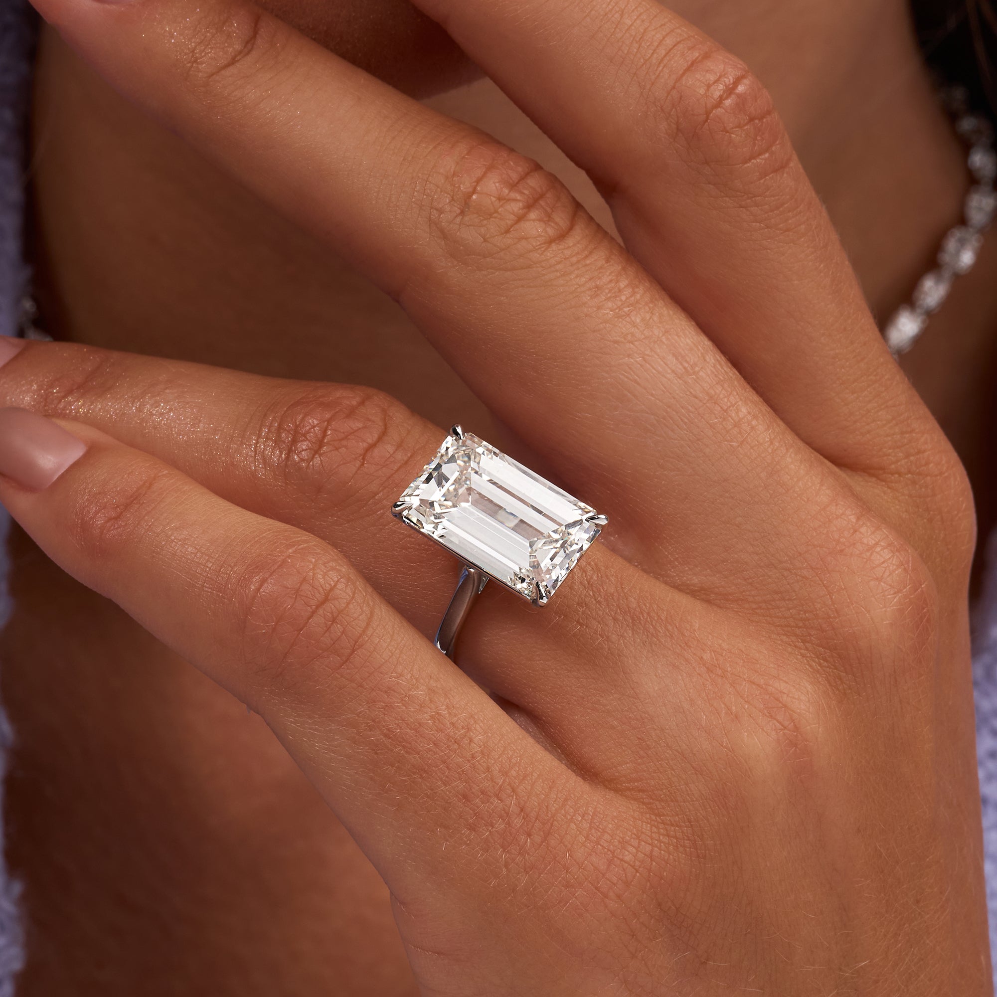 11CT Emerald Cut Diamond Ring