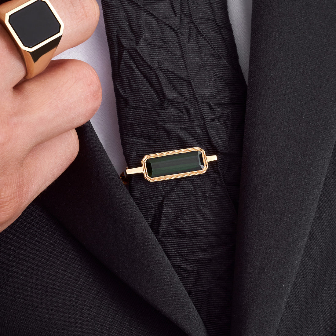 Tourmaline Solitaire Tie Clip