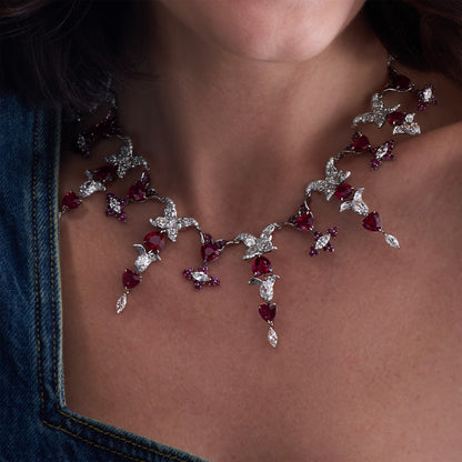 Ruby &amp; Diamond Spike Necklace