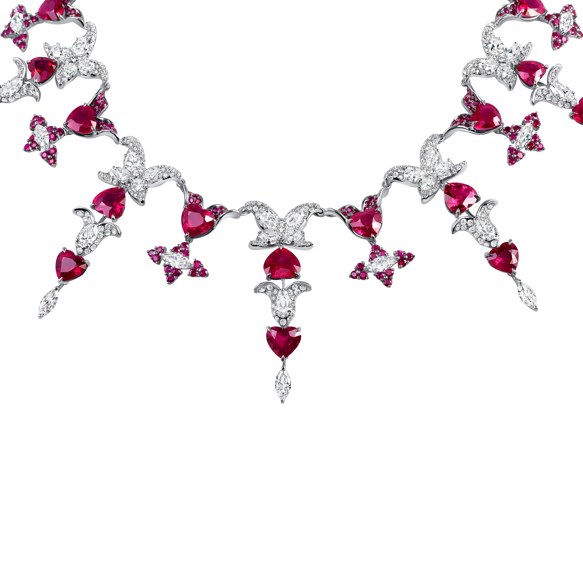 Ruby &amp; Diamond Spike Necklace