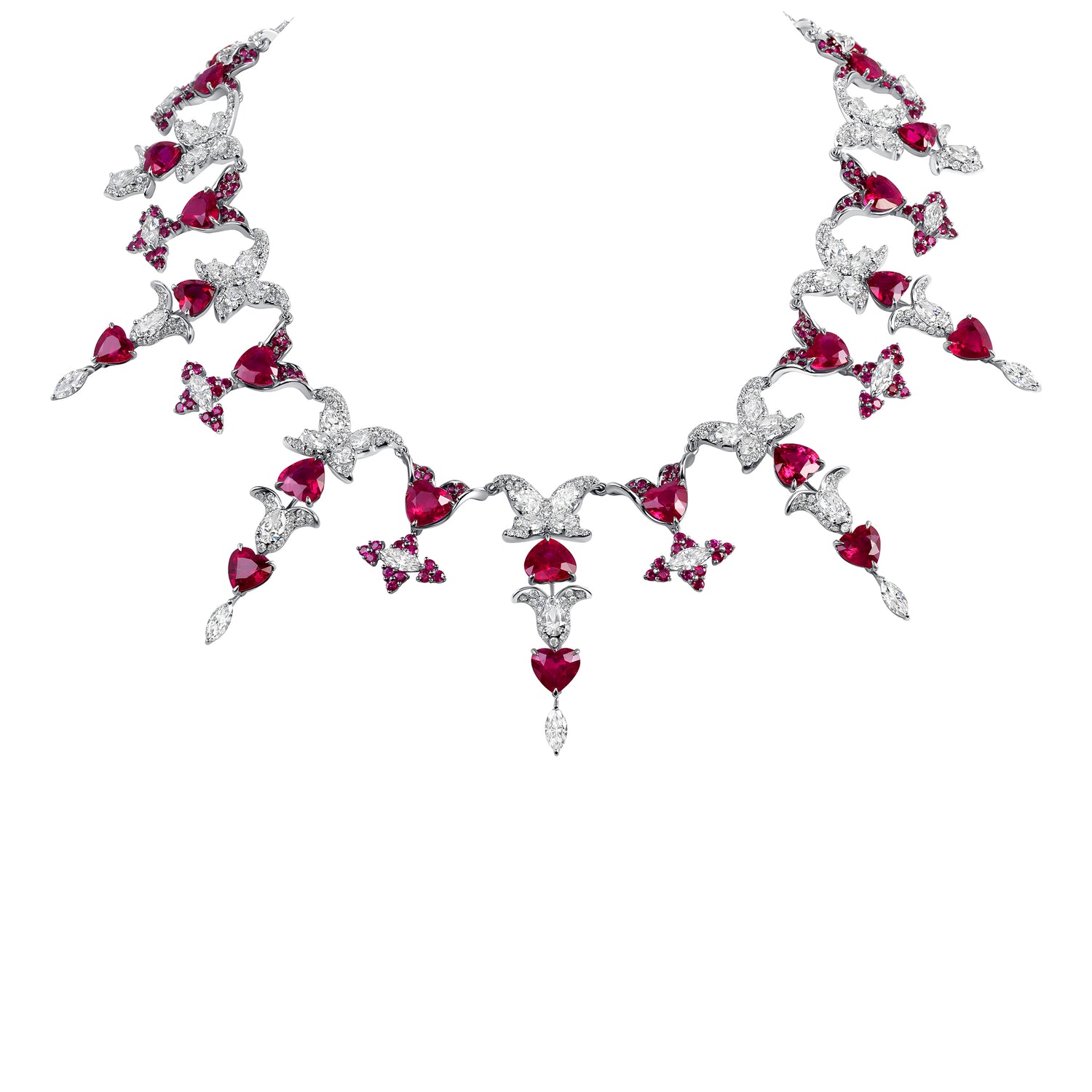 Ruby &amp; Diamond Spike Necklace