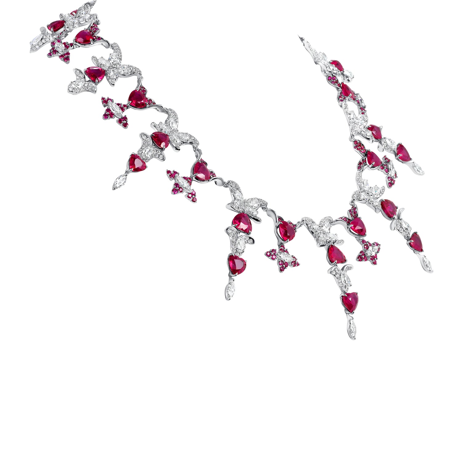 Ruby &amp; Diamond Spike Necklace