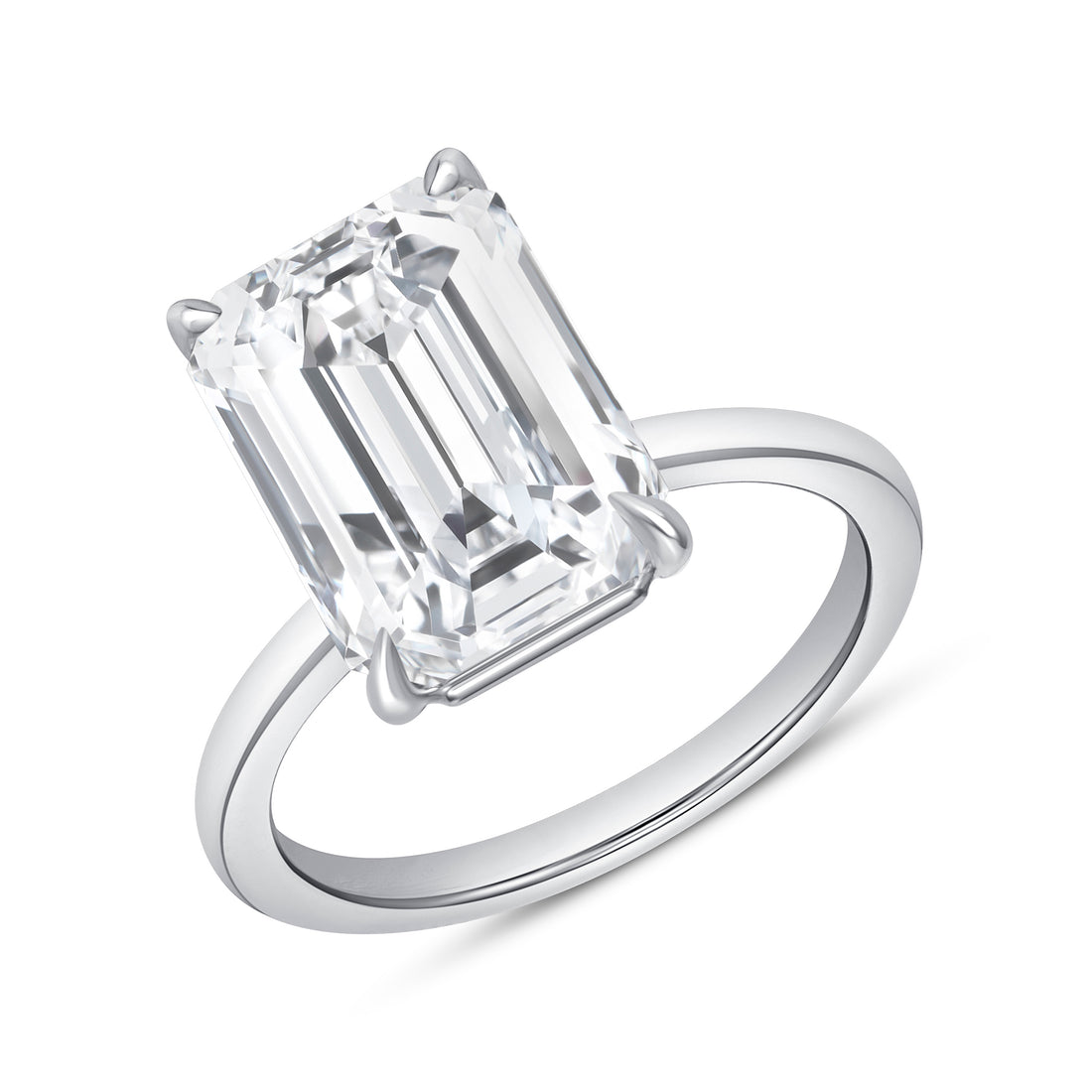 Emerald Cut Solitaire Diamond Ring