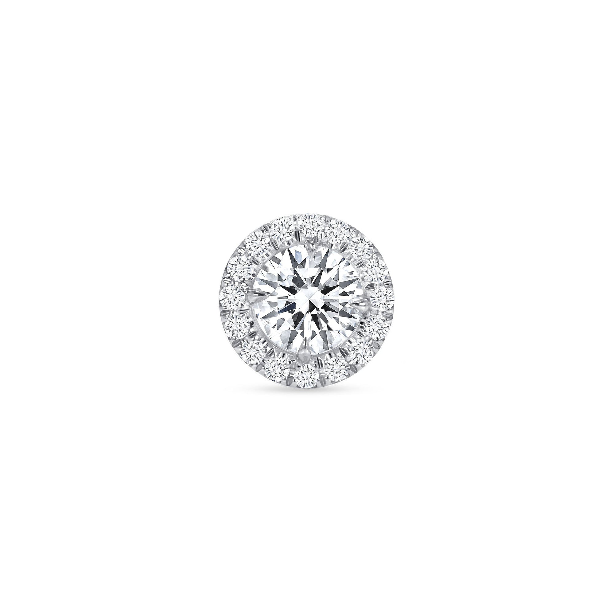 Round Brilliant Cut Diamond Pin with Halo