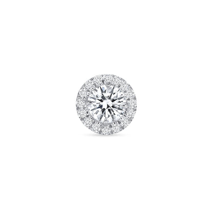 Round Brilliant Cut Diamond Pin with Halo