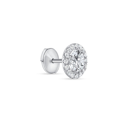 Round Brilliant Cut Diamond Pin with Halo