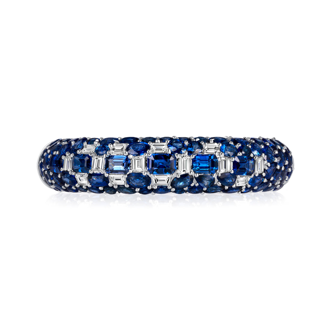 81 CT Mix Cut Sapphire and Diamond Bangle