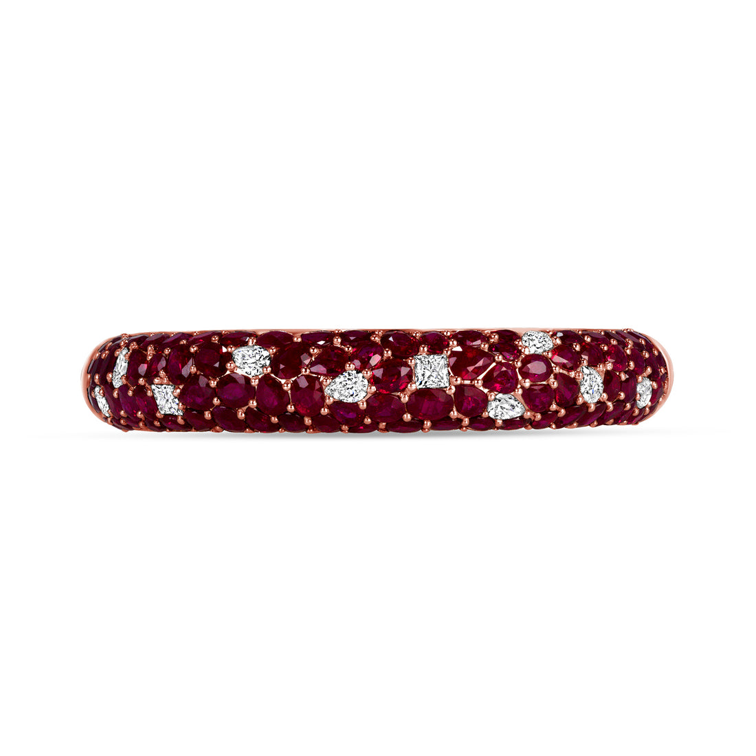 50 CT Mix Cut Ruby and Diamond Bangle