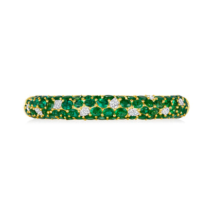 32 CT Mix Cut Emerald and Diamond Bangle