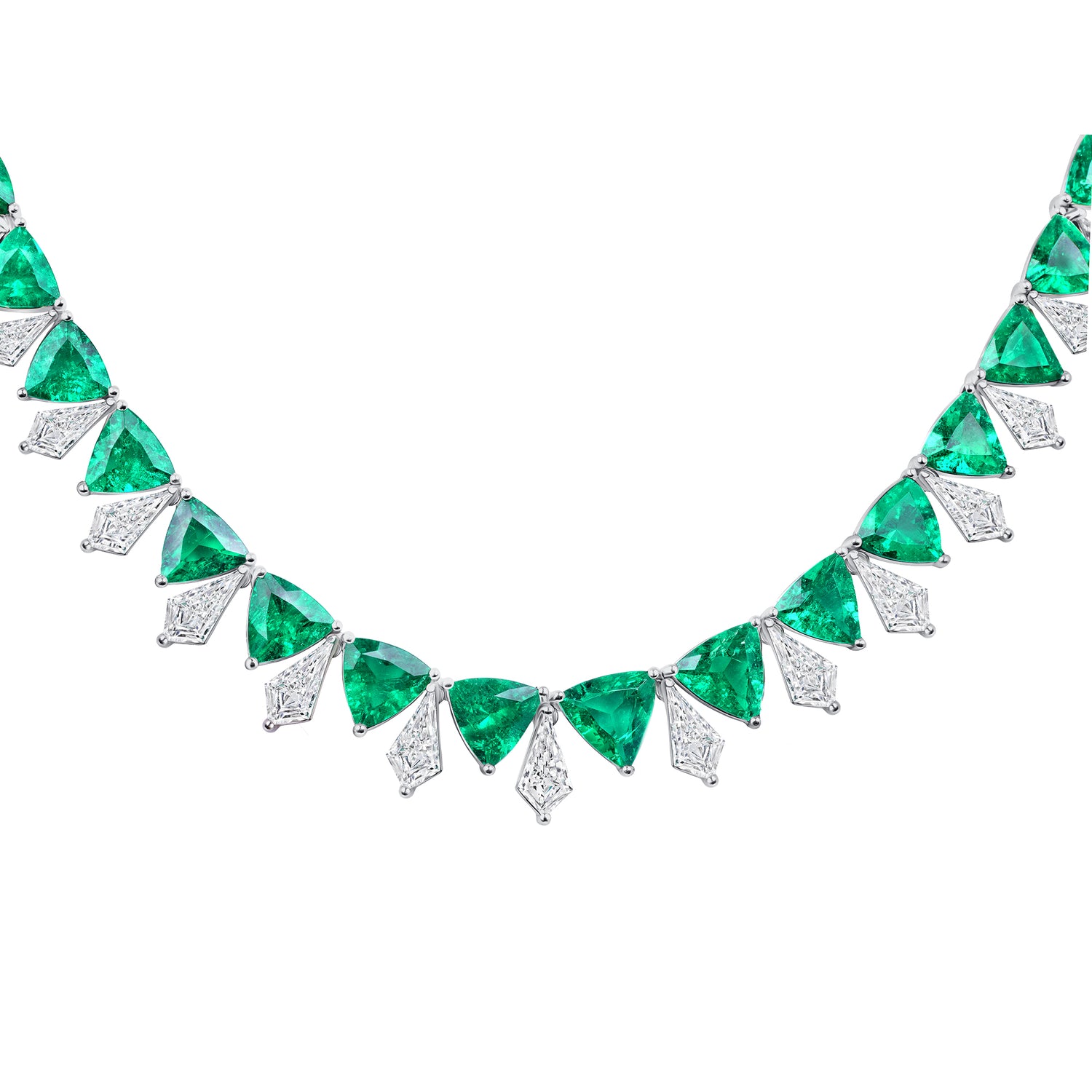 43.09 CT Emerald and Diamond Necklace