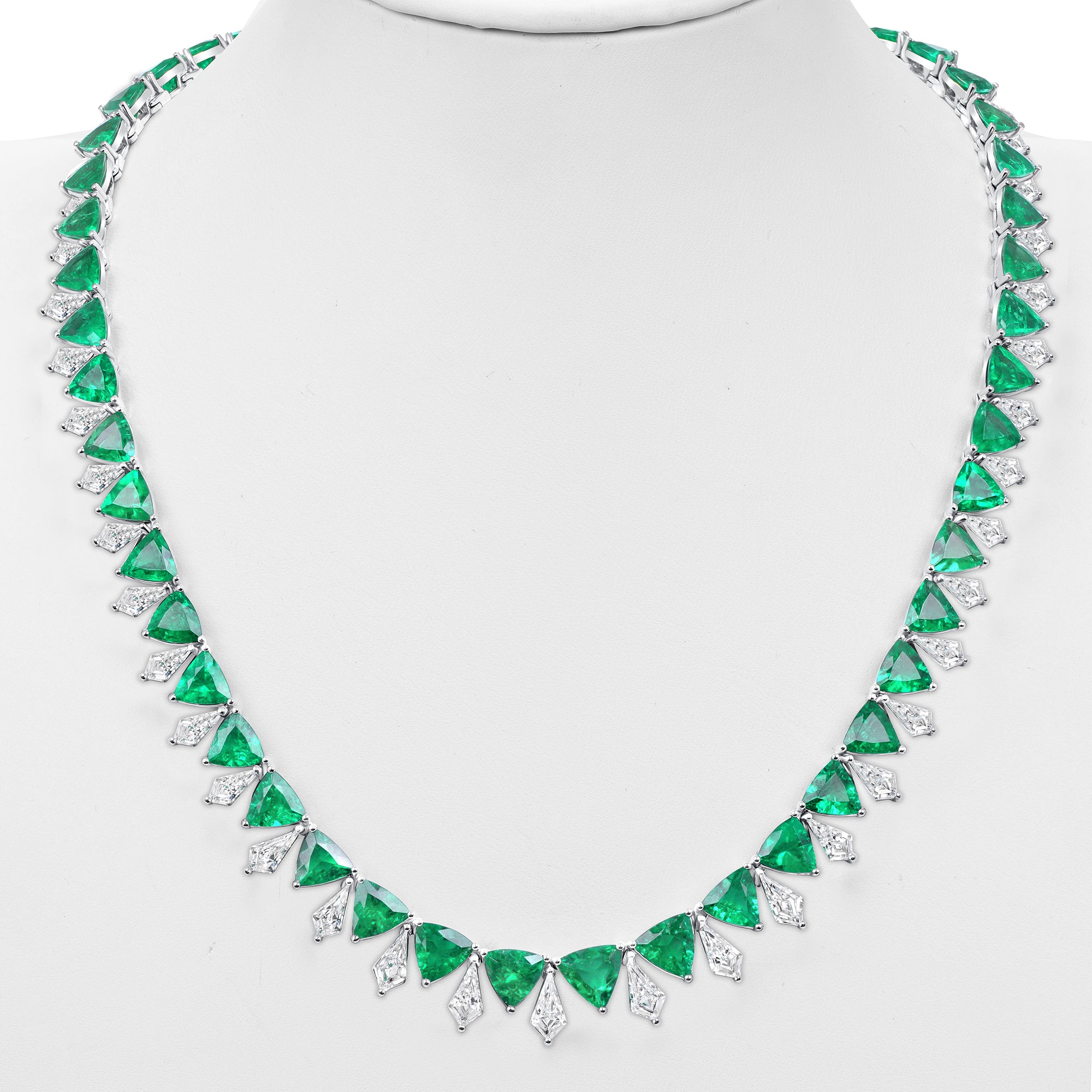 43.09 CT Emerald and Diamond Necklace