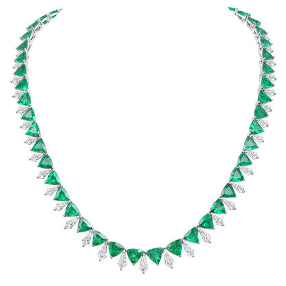 43.09 CT Emerald and Diamond Necklace