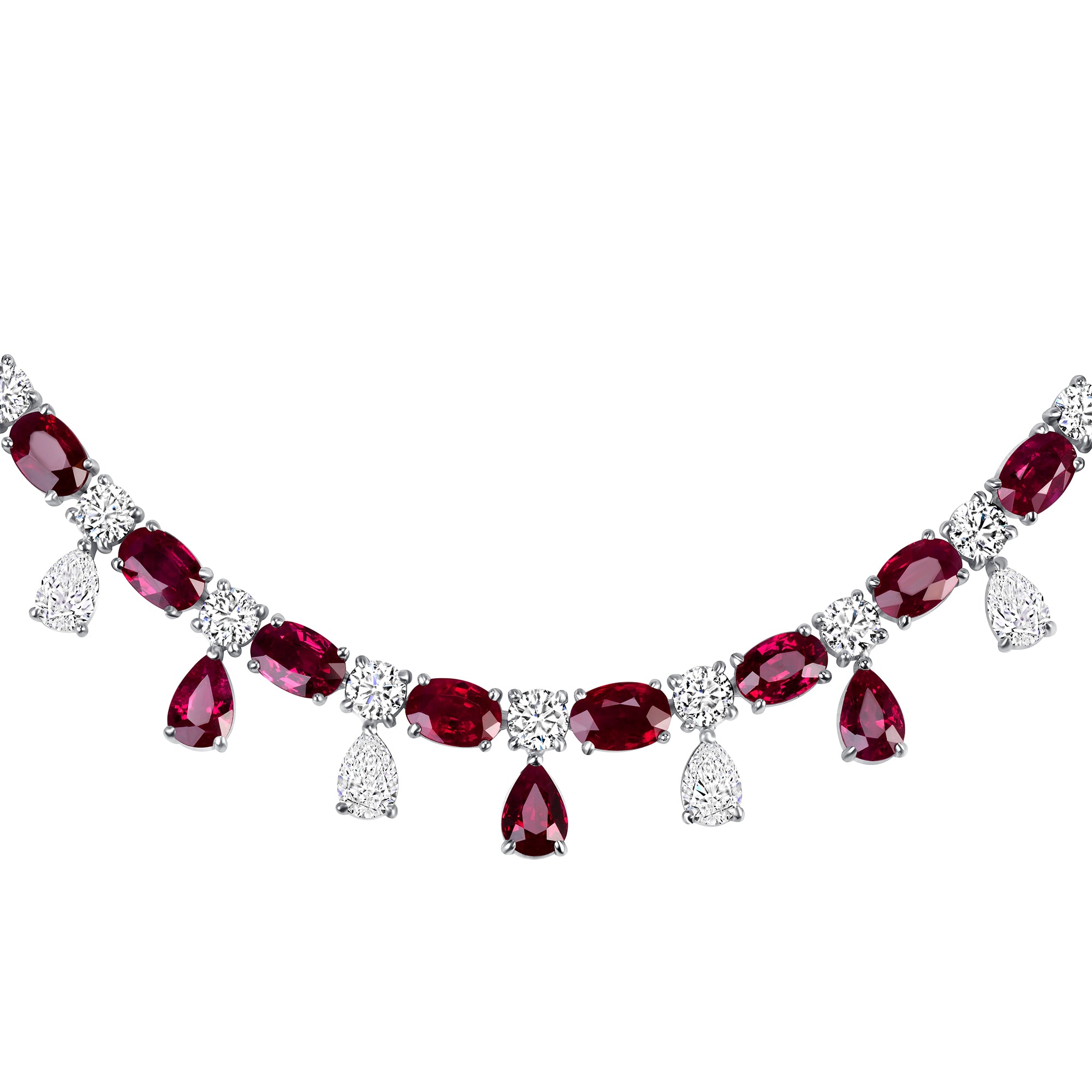 32.45CT Ruby and Diamond Necklace