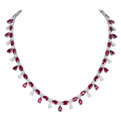 32.45CT Ruby and Diamond Necklace