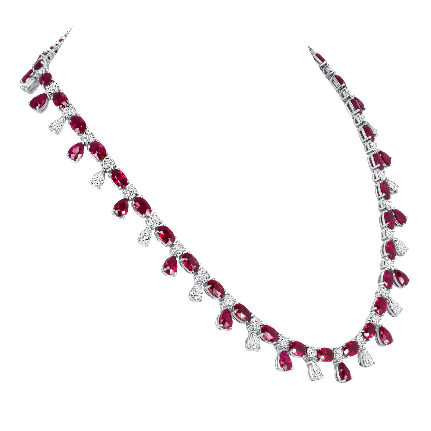 32.45CT Ruby and Diamond Necklace