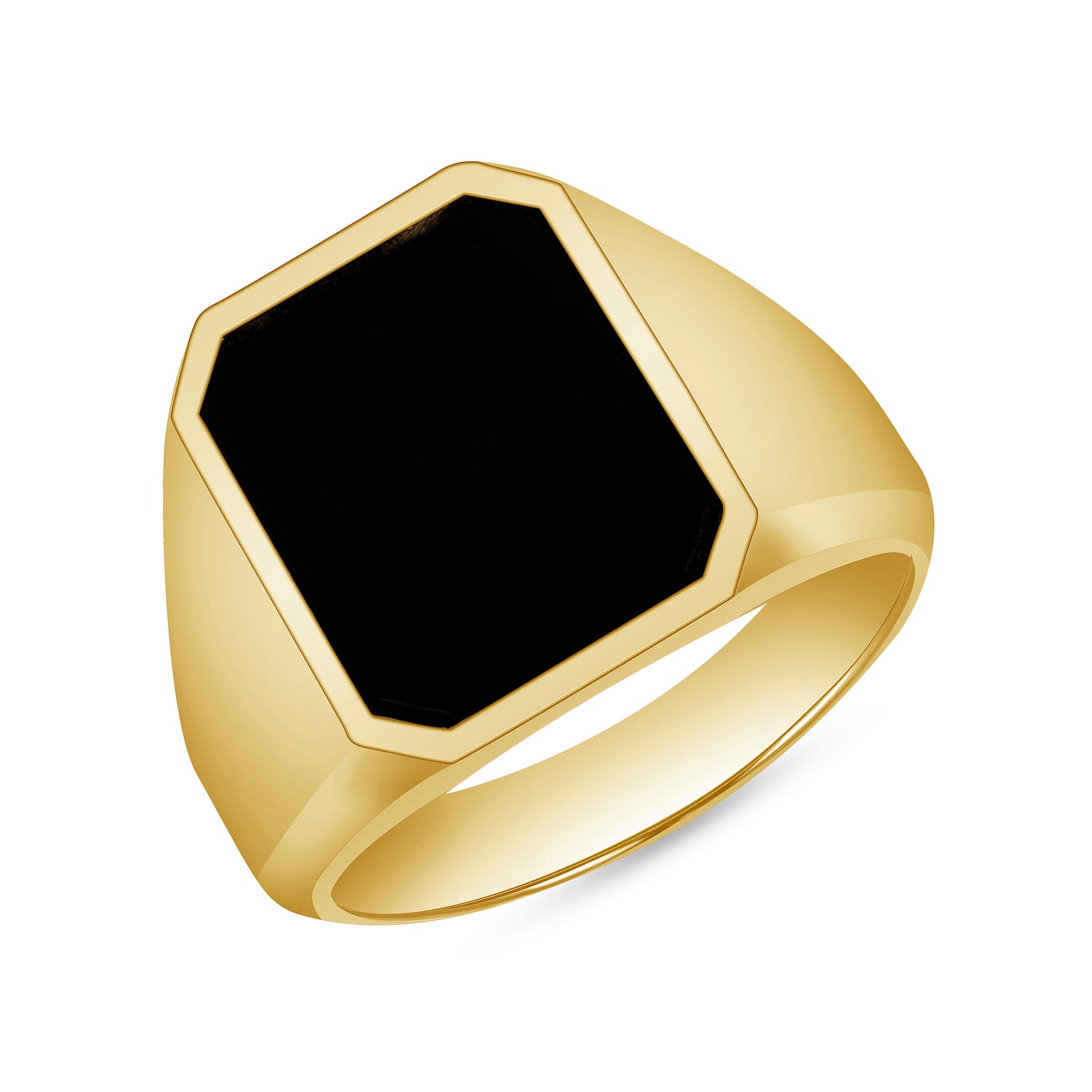 Black Onyx Solitaire Signet Ring