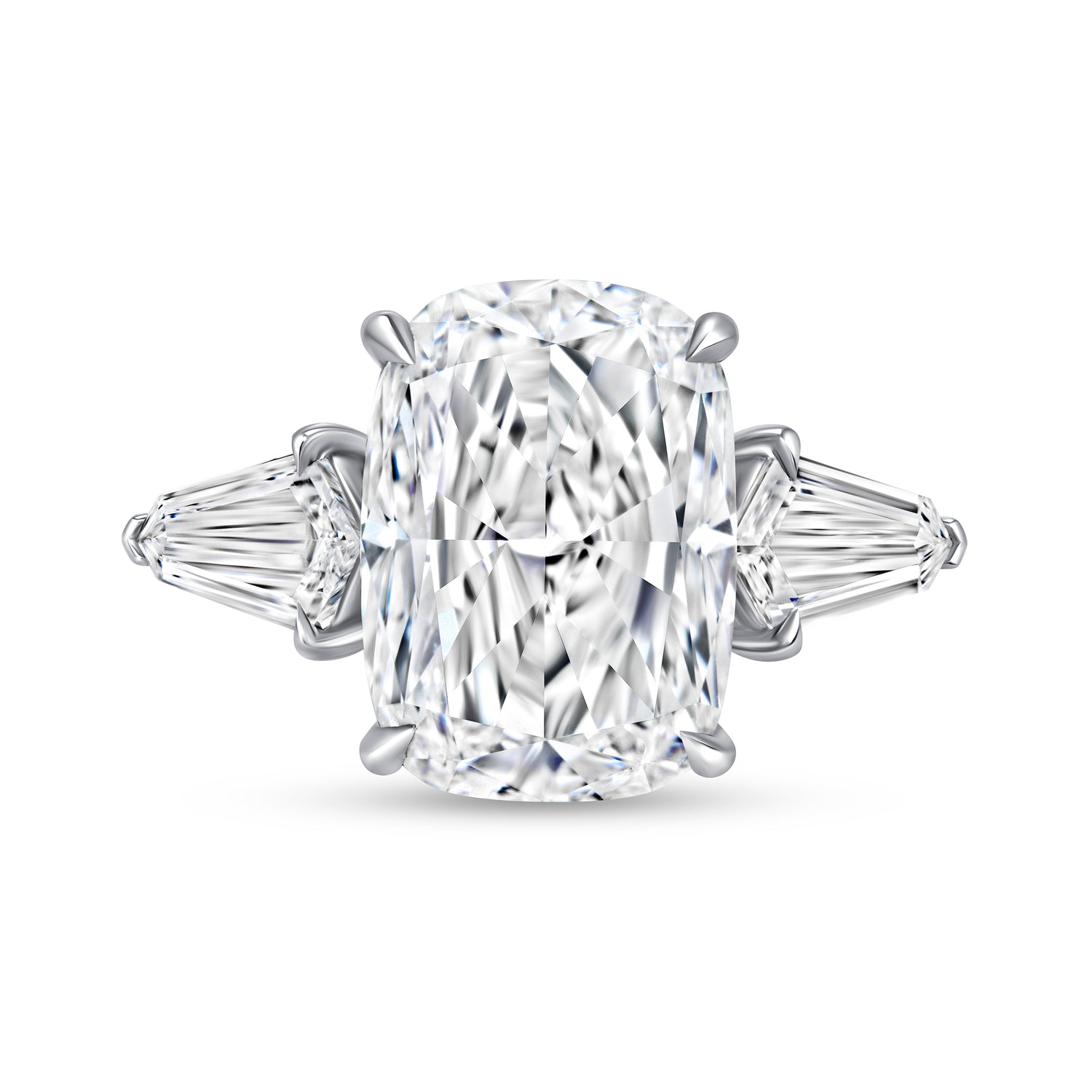 8 CT Cushion Cut Diamond Platinum Ring