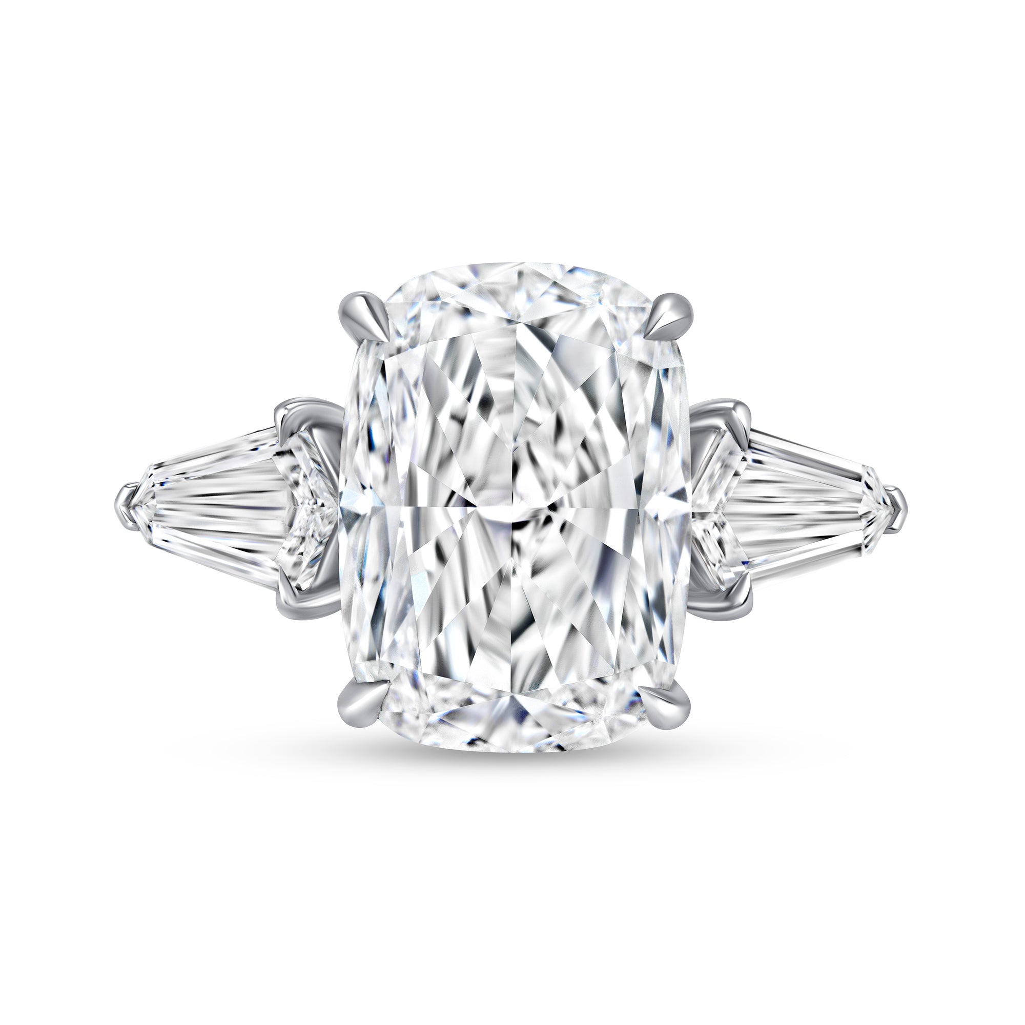 8 CT Cushion Cut Diamond Platinum Ring