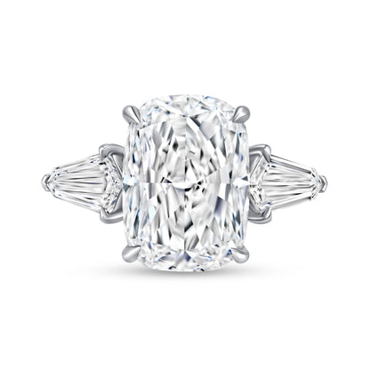 8 CT Cushion Cut Diamond Platinum Ring