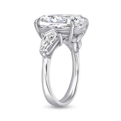 8 CT Cushion Cut Diamond Platinum Ring