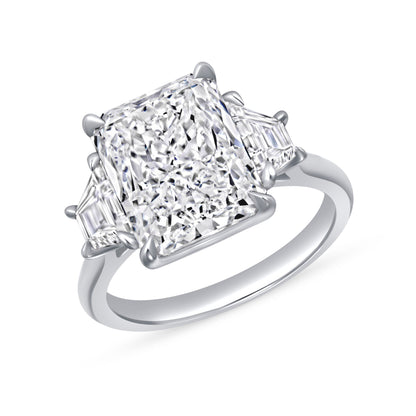 6 CT Radiant Cut Diamond Three Stone Ring