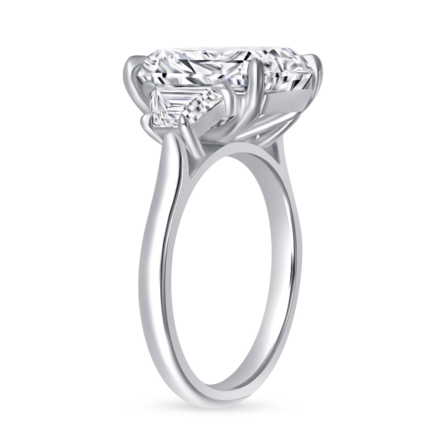 6 CT Radiant Cut Diamond Three Stone Ring