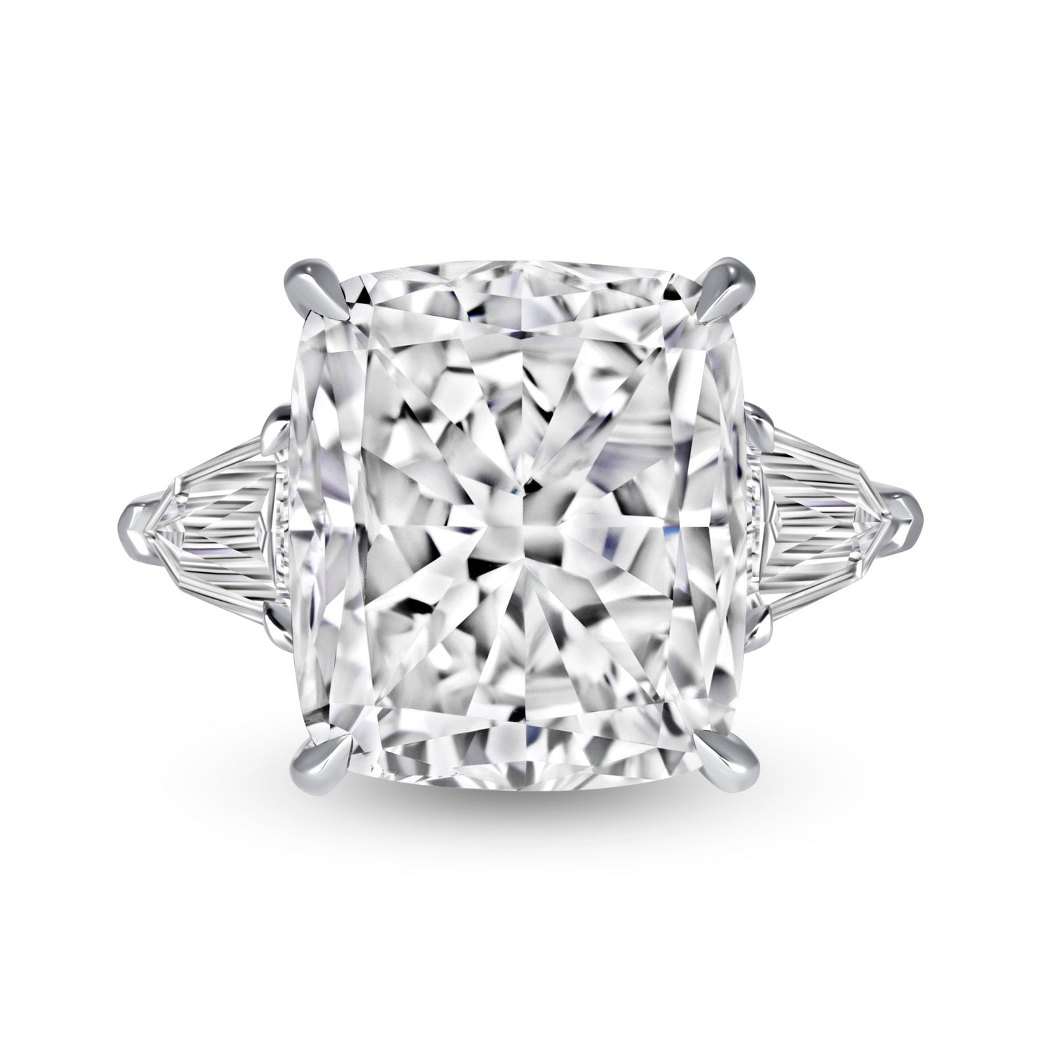 8 CT Cushion Cut Diamond Three Stone Ring