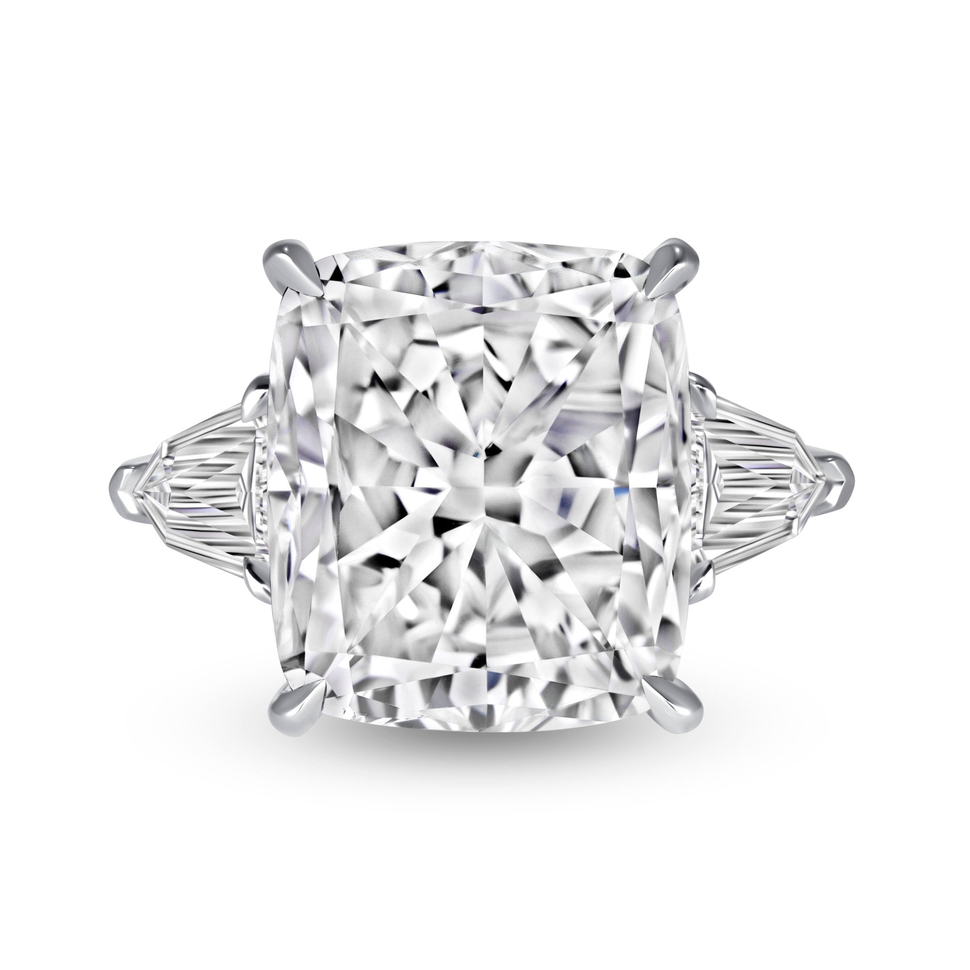 8 CT Cushion Cut Diamond Three Stone Ring