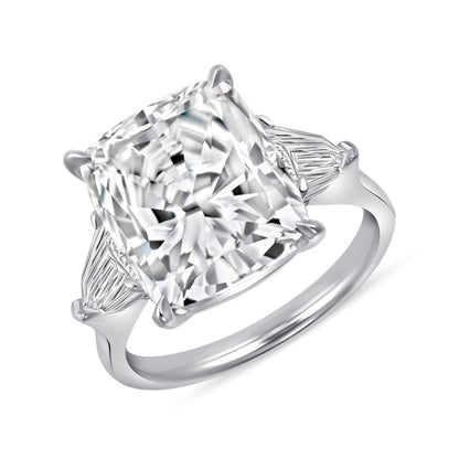 8 CT Cushion Cut Diamond Three Stone Ring