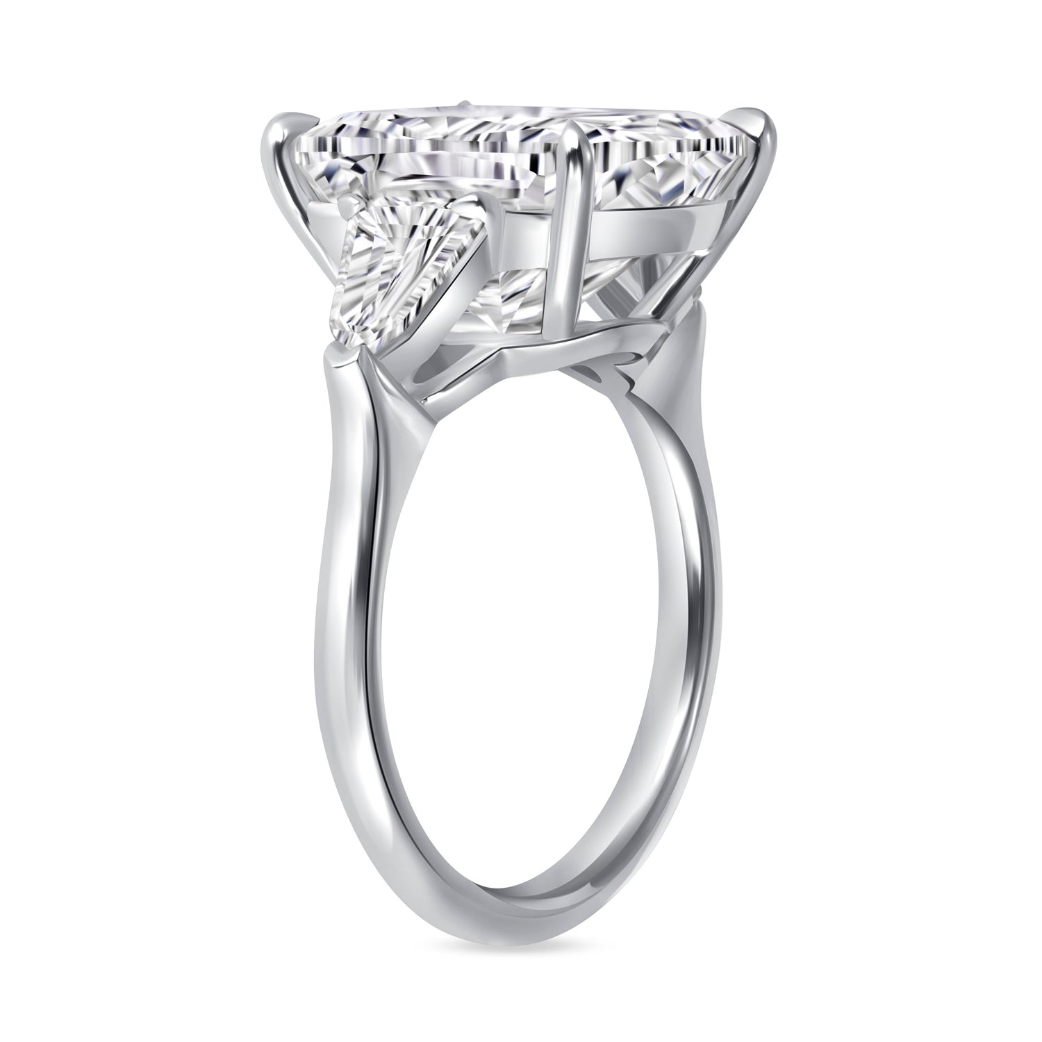 8 CT Cushion Cut Diamond Three Stone Ring