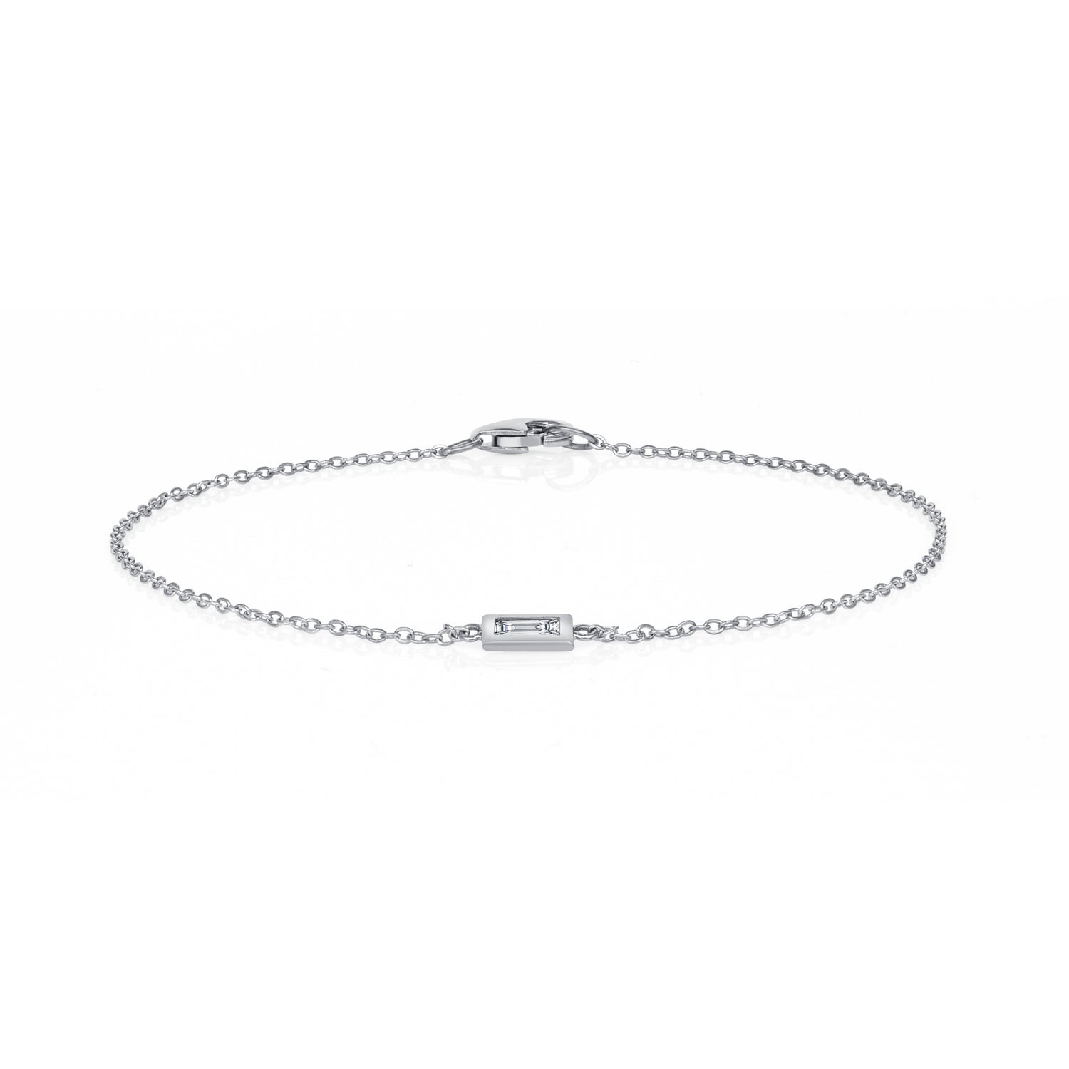 Baguette Diamond Bezel Set Bracelet