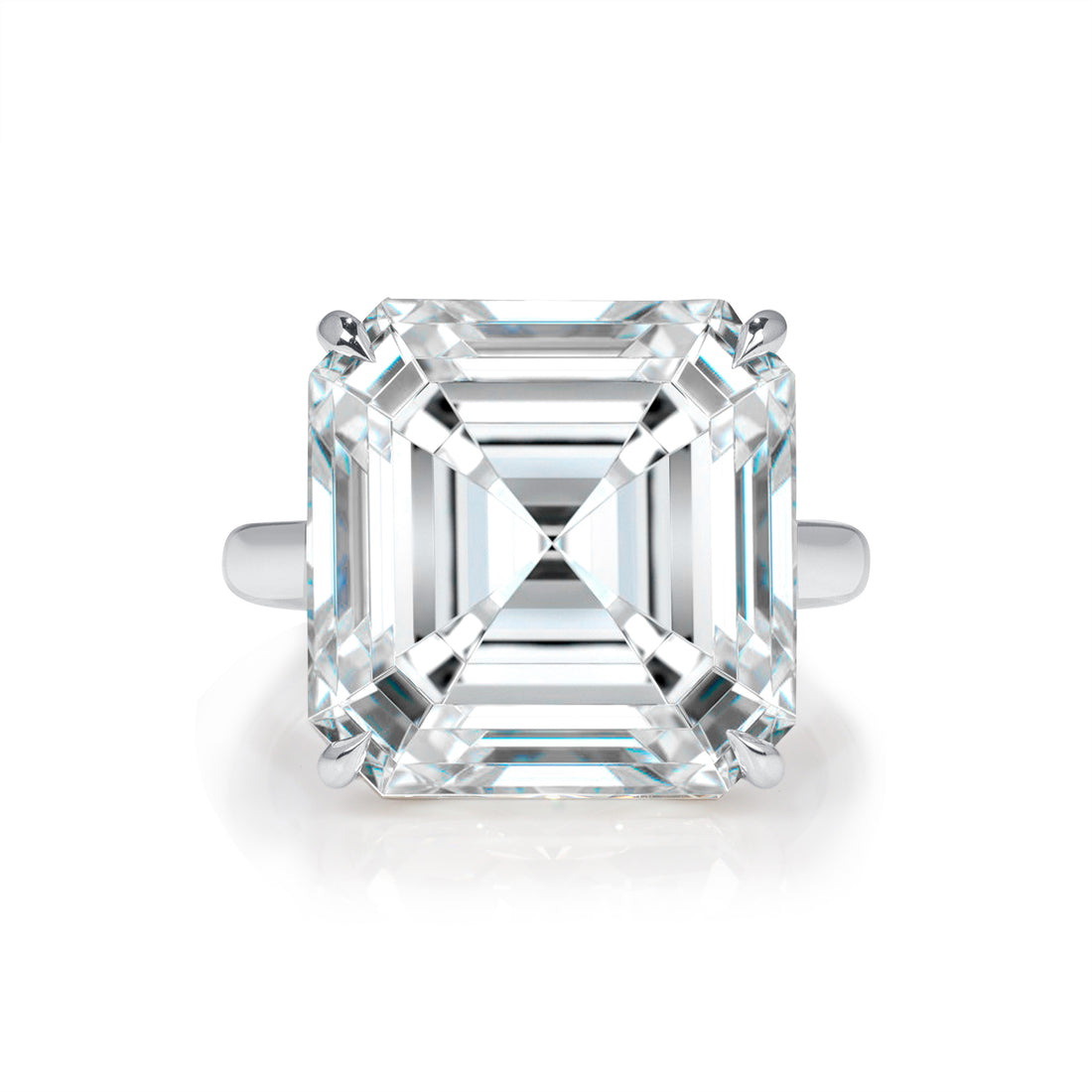 Asscher Cut Solitaire Diamond Ring